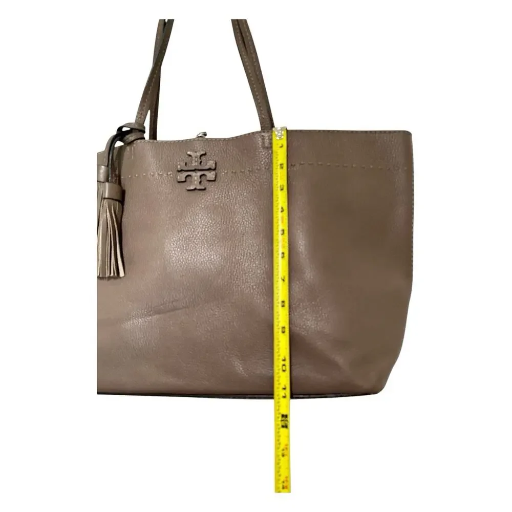 Tory Burch McGraw Granulated Leather Tote Bag - French gray (Excellent Cond)